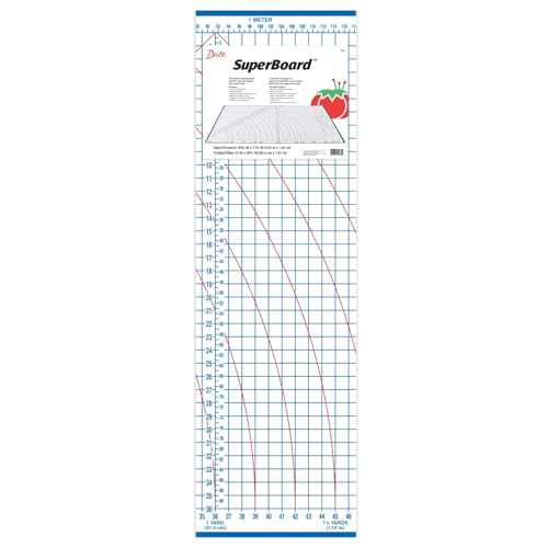 Dritz Superboard Folding Cutting Board 39" x 71" | Large foldable sewing and fabric crafting board, durable cardboard work surface, imperial & metric grid for pattern layout