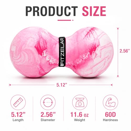 FITZELAR Massage Lacrosse Balls for Myofascial Release, Quality Certification, Massage Deep Tissue for Back and Shoulder, Trigger Point Therapy, Muscle Knots, Relieving Muscle Pain (2Pink) - color: 2pink