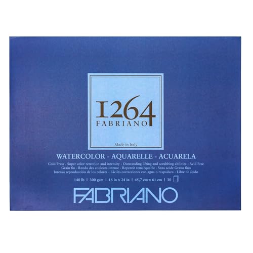 Fabriano 1264 Watercolor Pad, Bright White - size: 18 x 24