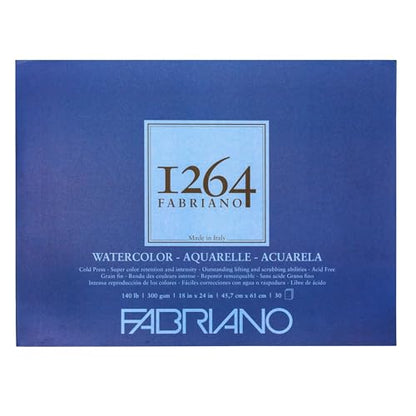 Fabriano 1264 Watercolor Pad, Bright White - size: 18 x 24