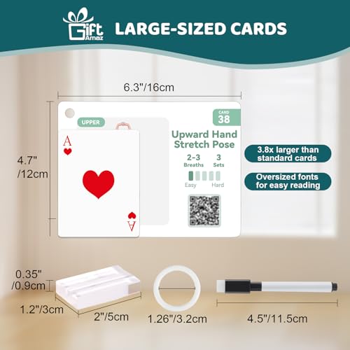 Large Chair Yoga Cards for Seniors Over 60, 60 Oversized Exercise Chart