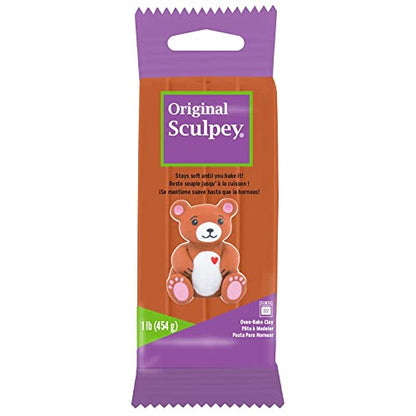 Original Sculpey® Terra Cotta, Non Toxic, Polymer clay, Oven Bake Clay, 1 pound great for modeling, sculpting, holiday, DIY and school projects. Perfect for all skill levels.