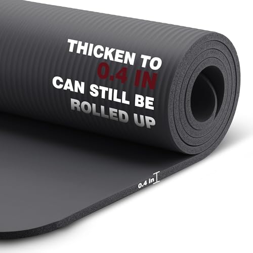 KEEP Extra Thick NBR Yoga Mat - color: Grey, size: 72”x24”x10mm