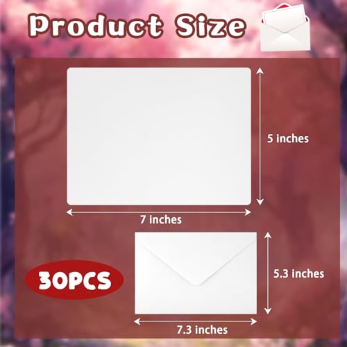 Mototo 30 Set Blank Watercolor Cards with Envelopes 5 x 7 Inch DIY Painting | 140lb/300GSM Single Blank Watercolor Card with Envelope Bulk for Birthday Christmas Handmade Greeting Holiday Card Giving Art - color: 5 x 7 inches, 30 Set