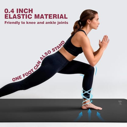 KEEP Extra Thick NBR Yoga Mat - color: Black, size: 72”x24”x10mm