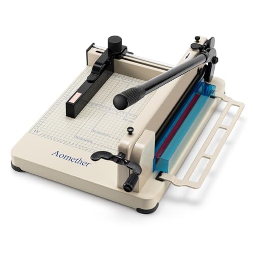 12" Heavy Duty Guillotine Paper Cutter - 400 Sheet Precision Cutting, Safety Lock Blade & Rapid Stack Processing for Office/School, Solid Steel Construction - size: 12"-Heavy Duty Paper Cutter