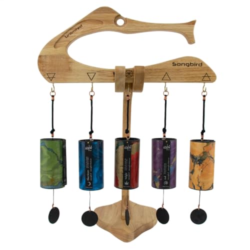 Zaphir Chimes - Includes 1 Chime/Tuned According to the 5 Seasons & Elements of FengShui | Zaphir Chimes - Includes 1 Chime / Tuned According to the 5 Seasons & Elements of FengShui - size: Set #1 - With Songbird Stand and Case