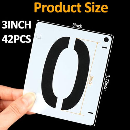 42 PCS Letter Stencils for Painting, Spray Paint Stencil | 3 Inch Alphabet Stencils for Crafts Reusable on Wood, Wall, Rock, Fabric, Sign, School DIY Art Projects - size: 3 Inch