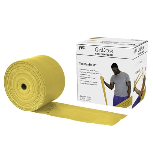 CanDo Low Powder Exercise Band, 50 yard roll, Gold: XXX-Heavy - color: Gold: XXX-Heavy, size: 50 yard roll