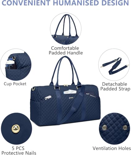 Women Weekender Travel Duffle Bag: Travel Duffel Overnight Bags with Shoe Compartment Large Carry on Tote with Toiletry Bag Weekend Traveling Yoga Gym Hospital Bag for Women with Wet Pocket Blue - color: 05-Blue, size: X-Large