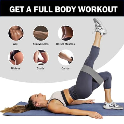 KANGFITER Non-Slip Fabric Resistance Bands for Working Out 3 Levels - color: 2.Grey and Black 3 PCS