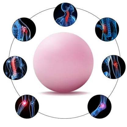 WOVTE Massage Lacrosse Ball for Sore Muscles, Shoulders, Neck, Back, Foot, Body, Deep Tissue, Trigger Point, Muscle Knots, Yoga and Myofascial Release (Pink) - color: Pink