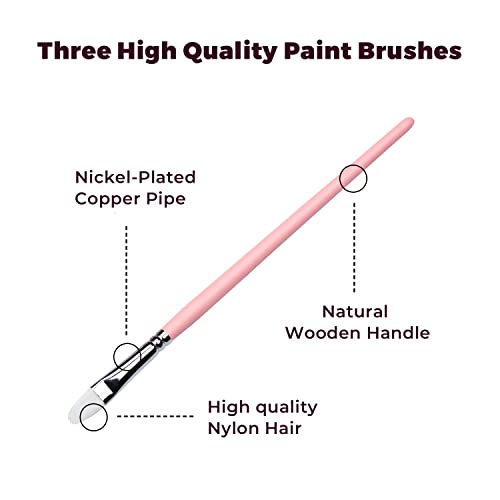 ARTME 24 Colors x 30ml Gouache Paint Set with 3 Paint Brushes and a Palette in a Carrying Case, Non-Toxic, Perfect for Artists, Students (Pink) - color: Pink