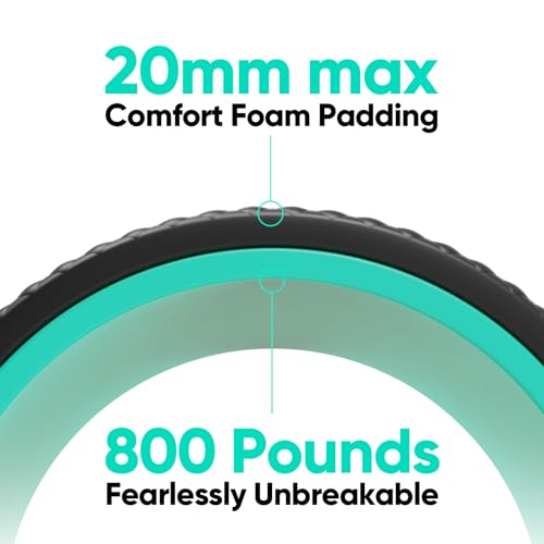 FitBeast Back Roller - Deep Tissue Massage Wheel, Yoga Wheel & Back Stretcher for Pain Relief (12'') - size: 12''
