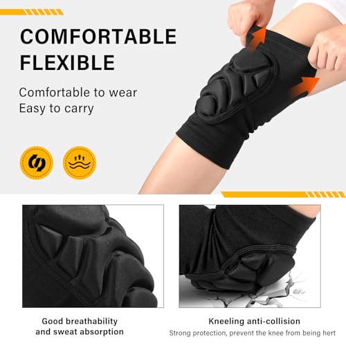 Haysandy 6 Pairs Knee Pads Bulk, Volleyball Breathable Knees Pads with Thick Sponge for Adult Youth Women Men Dancer Sport Training Workout Protector (Black,L Size) - size: Large