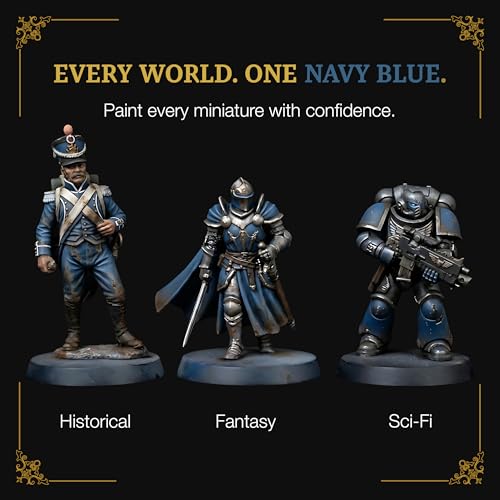 Ludus Bellum Miniature Paint Navy Blue Color 18ml Dropper Bottle, Professional Acrylic Paint for Miniatures & Models, Provides Quality Acrylic Tones and Shades for Warhammer 40K D&D Figures - color: Navy Blue