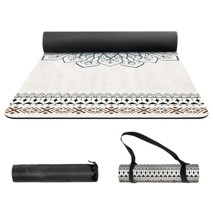 nuveti Yoga Mat Print Extra Thick TPE Non Slip Fitness Exercise Mat with Carrying Bag,72"x24" Extra Thick 6MM Exercise & Workout Mat for Yoga, Pilates Fitness and Floor Exercises - color: QQS