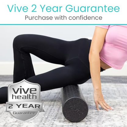 Vive High Density Foam Roller (36 inch) - Large Foam Roller for Exercise - size: 36"