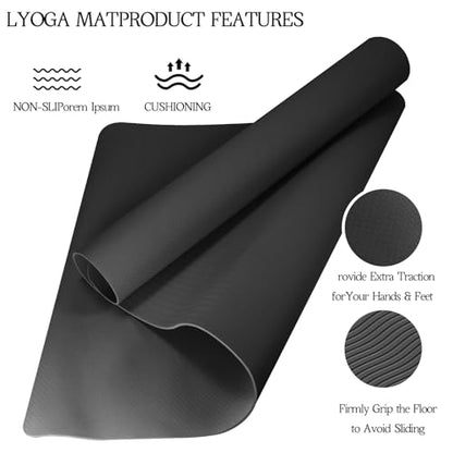 VTORY Extra Large Yoga Mat 6'x 4' - (6mm /8mm/12mm) - size: 6' x 4' x 1/3 in
