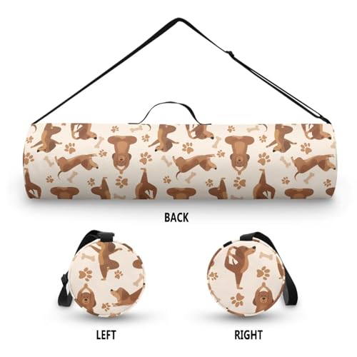 Yoga Mat Bag Portable Yoga Mat Holder with Adjustable Strap Lighweight Gym Tote Bag with Handle - color: Cute Yoga Dog