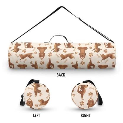 Yoga Mat Bag Portable Yoga Mat Holder with Adjustable Strap Lighweight Gym Tote Bag with Handle - color: Cute Yoga Dog