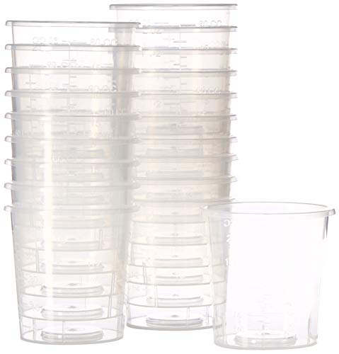 NSI 20 2oz Graduated Cups and 20 Wood Stir Sticks for Mixing Small Batches of Paint, Stain, Epoxy, Resin