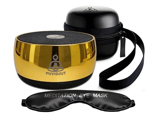 Portable Electronic Tibetan Singing Bowl, 4 Healing Frequencies (417-639Hz) - color: Gold