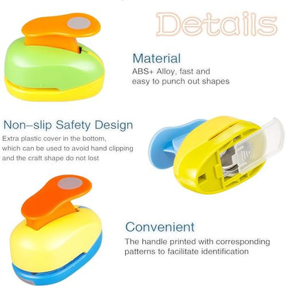 Circle Punch 2 inch Craft Lever Single Hole Shape Lever Punch Handmade Paper Candy Color By Random 2 inch（50.8mm） Circle - color: EVA-Circle-2