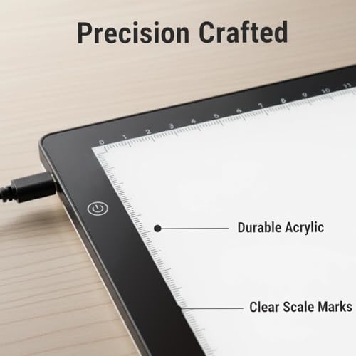 BEONEGLOBAL Letter Size 16.9" × 12.2" A3 Ultra-Thin Light Box for Slide Viewing, LED Copy Board Film Negative Scanning, and Artist Tracing, with 3 Adjustable Bright