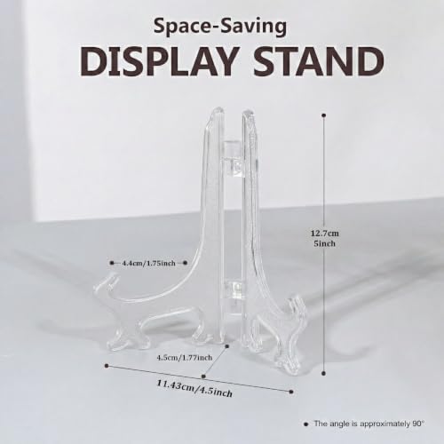Artliving 5 Inch Clear Plastic Easels or Stand/Plate Holders to Display Pictures or Other Items at Weddings, Home Decoration, Birthdays, Tables (12 Pack) - color: White, size: 5 inch (12 pack)