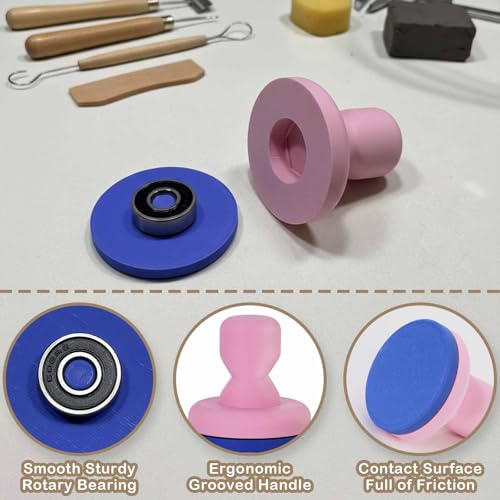 3 Pack Pottery Trimming Spinner Tool, Colorful Pottery Throwing Trimming Center Tools for Ceramic Clay Potters and Clay Artists Gift