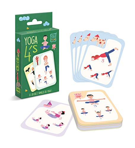 YOGi FUN Yoga 4s Card Game – Active Yoga Poses Game for Kids & Families (Ages 6+), Illustrated Yoga Cards for ADHD, Therapy, Montessori, Waldorf & Classroom Use – Created by a Certified Yoga Teacher