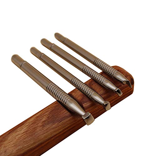 Leather Stamping Tool 304 Stainless Steel Professional Stamp Tools Leather Edge Punch Carving DIY LeatherCrafts (L, 1pc) - size: L, 1pc