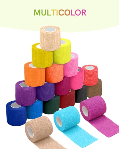 FriCARE Self Adhesive Bandage Wrap, Medical Tape in First Aid Kit | Elastic Cohesive Bandages for Sports/Vet/Wrist Ankle Wounds, 2 Inches X 5 Yards, Latex-free 6 Rolls, Velvet Mint - color: Velvet Mint