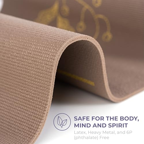 Ascend 6mm Thick Yoga Mat, 72x24in - color: Golden Mocha - Printed