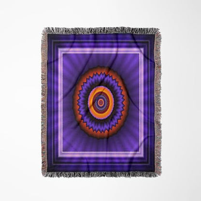 3dRose 12 Blue red Gold Glowing Energy Power Meditation Orient Peace Harmony NewAge Woven Blanket