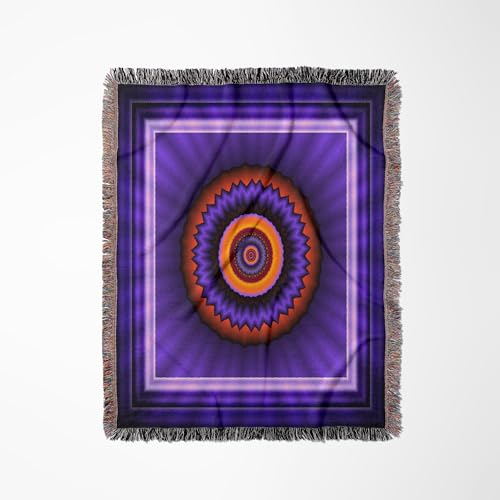 3dRose 12 Blue red Gold Glowing Energy Power Meditation Orient Peace Harmony NewAge Woven Blanket