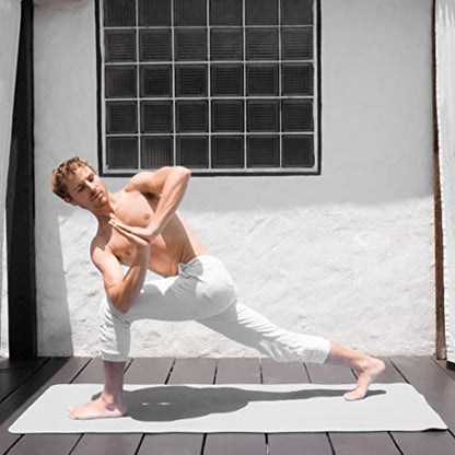ProsourceFit Natura TPE Yoga Mat 1/4" (6mm) Thick, 72" Long, Reversible with High-Density Cushion & Non-slip Texture, Eco-conscious & Hygienic - color: Black/Grey