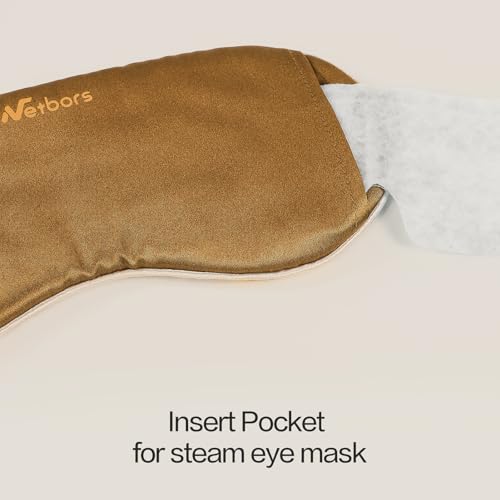 100% Mulberry Silk Sleep Mask with Eye Steam Pocket and Velvet Elastic Band, Luxury 22mm Silk Eye Mask for Nap Sleeping Relaxation and Travel, Gift Package, African Totem - color: Brown