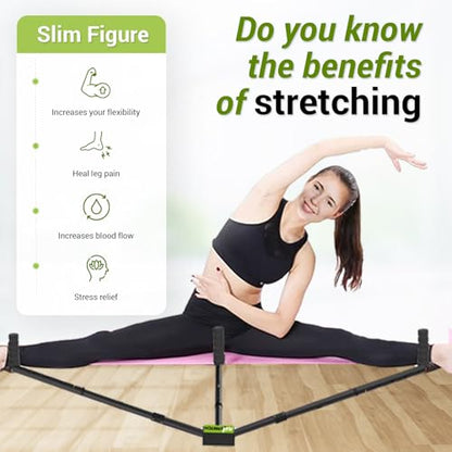Premium 3-Bar Leg Stretcher Device | Adjustable Flexibility Equipment for Ballet, Yoga, Martial Arts & Home Gym | Stainless Steel | Non-Slip Handles | Adjustable & Portable