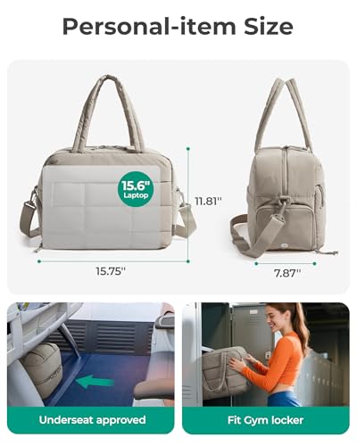 BAGSMART Gym Bag for Women, Carry on Travel Duffel Bag, Water-resistant Weekender with Shoe Compartment for Gym Travel Work, Camel, Medium - color: M-Camel, size: Medium