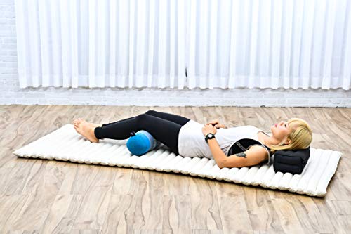 Leewadee Small Yoga Bolster – Shape-Retaining Cervical Neck Roll, Tube Pillow for Comfortable Reading, Kapok Filling, 22 x 6 x 6 inches - color: Sf22 - Blue
