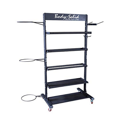 Body-Solid (GAR250) Compact Accessory Vertical Stand Rack for Organizing Medicine Balls, Slam Balls, Stability Balls, Kettlebells, Dumbbells, Jump Ropes, Foam Rollers, Yoga Mats and more