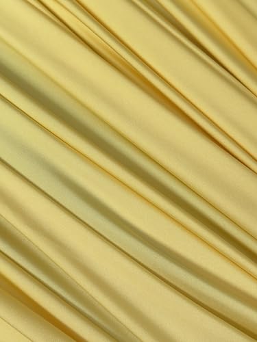 Premium Lulu Yoga Spandex Fabric - Ultra-Soft & Stretchy 4-Way Stretch Fabric by The Yard - Perfect for Activewear and Swimsuit Fabric, and More -1 Yard - 58 Inch Width (Banana Yellow) - color: Banana Yellow