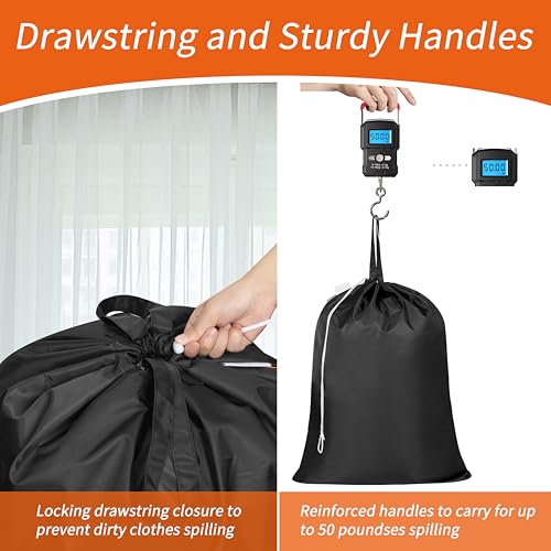 Polecasa Extra Heavy-Duty Laundry Bag with Handles, Black, 28x36" - color: Black, size: 28" x 36" | 1 Pack