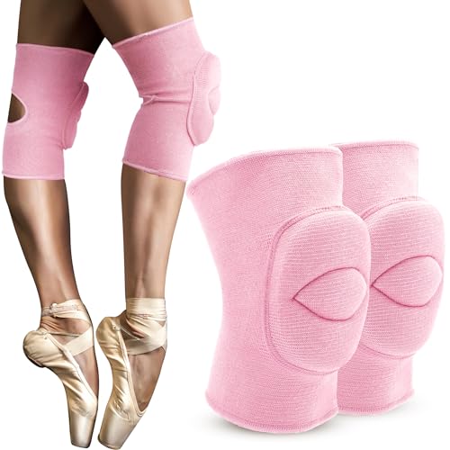 Knee Pads Volleyball Girls Kids Youth Women Men 7.8" Thick Padded Dance Knee Pad Soft Stretchy Knee Brace Breathable Knee Protector for Basketball Football Wrestling Pole Dance Yoga Knee Sleeve 1 Pair - color: Pink, size: Medium