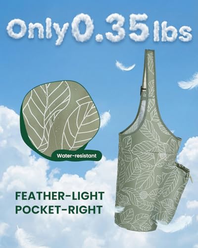 sportsnew Yoga Mat Bag for Women with 40oz Water Bottle Pocket, Pilates Bag - color: Sage Green