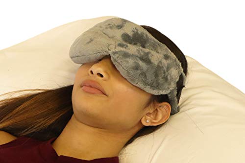 Cooling Eye Compress - Soft Blackout All Natural Aromatherapy for Tension Relaxation, Stress and Pain Relief - Wearable Tension Migraine & Headache Relief - Long Lasting Cooling Therapy - color: Charcoal