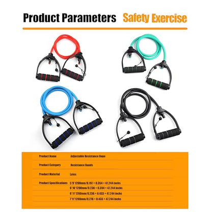 Resistance Bands with Handles, Exercise Bands - Perfect Stretch Rope for Home Workouts, Ideal for Fitness Enthusiasts & Home Gym - color: Green 2.0