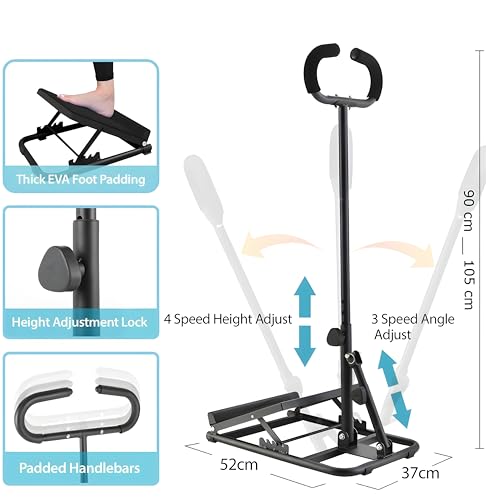 Adjustable Slant Board for Stretching, Rehabilitation, Physical Therapy, Pilates, Yoga, Squats – Calf, Hamstring, Plantar Fasciitis, Achilles Tendonitis, Full Body Home Exercise Tool